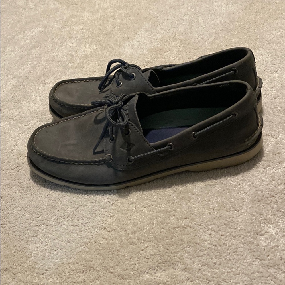 Sperry Black Boat Shoes Moccasin-Style Lace-Up - Picture 3 of 5
